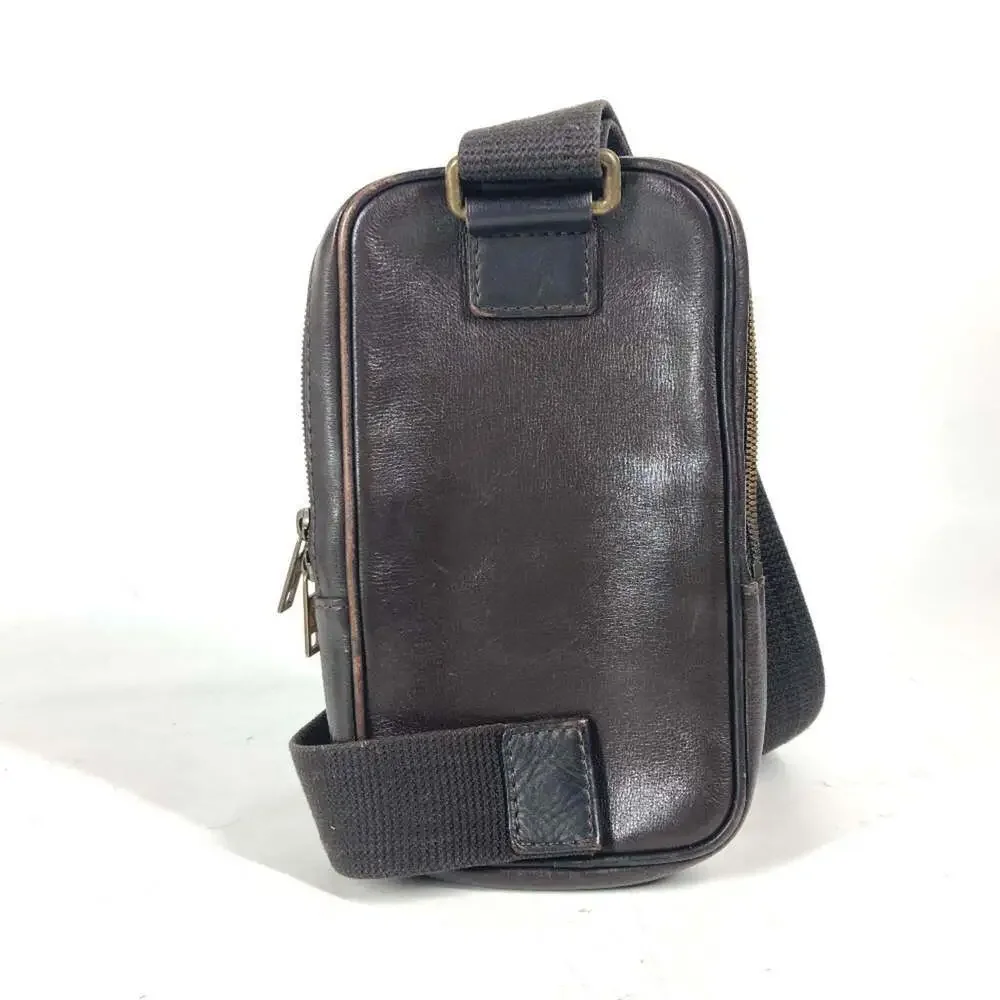 LOUIS VUITTON Authentic Brown Leather Hobo Bag
